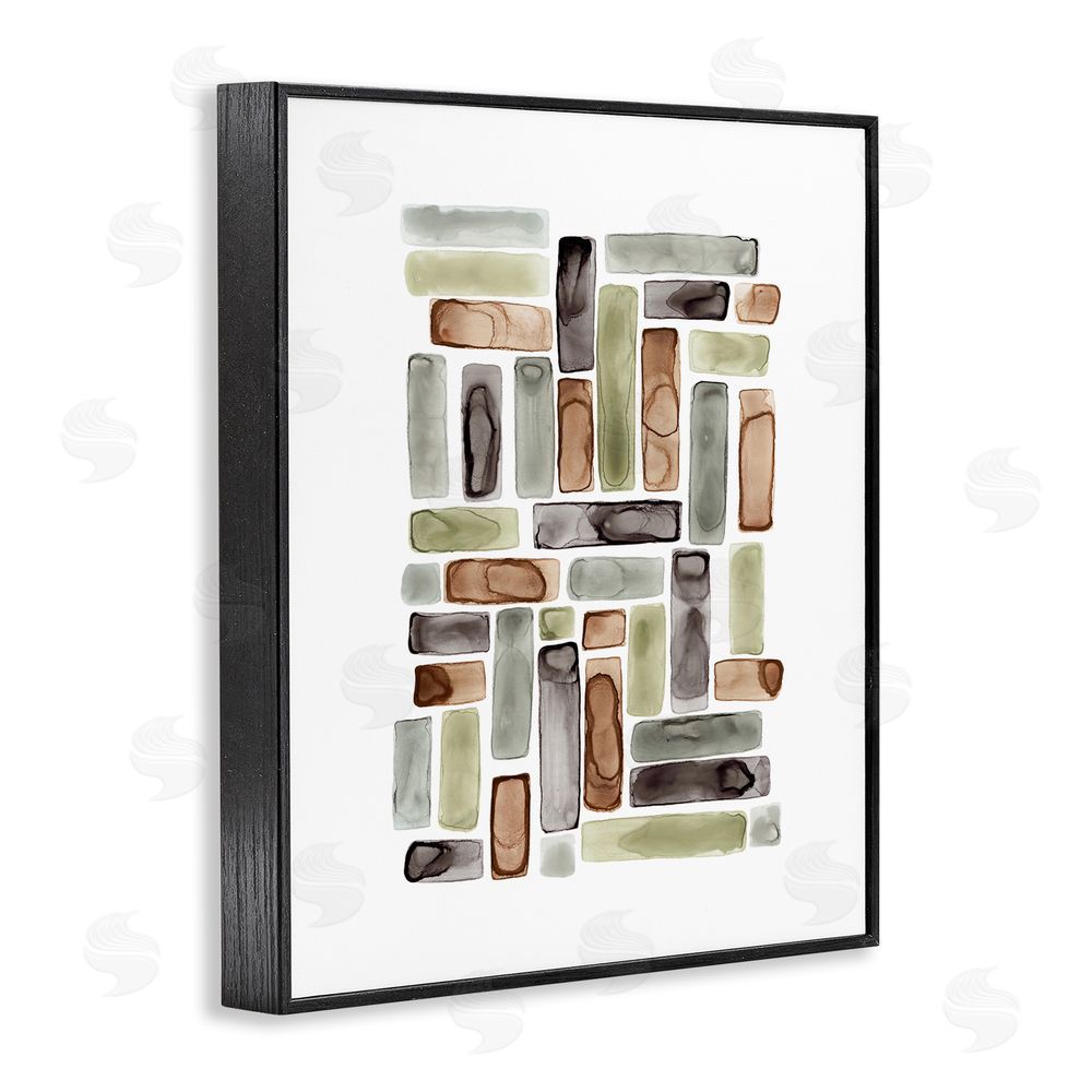 Lisa Nohren Mosaic Style Shapes Black Framed Giclee Wall Art Print