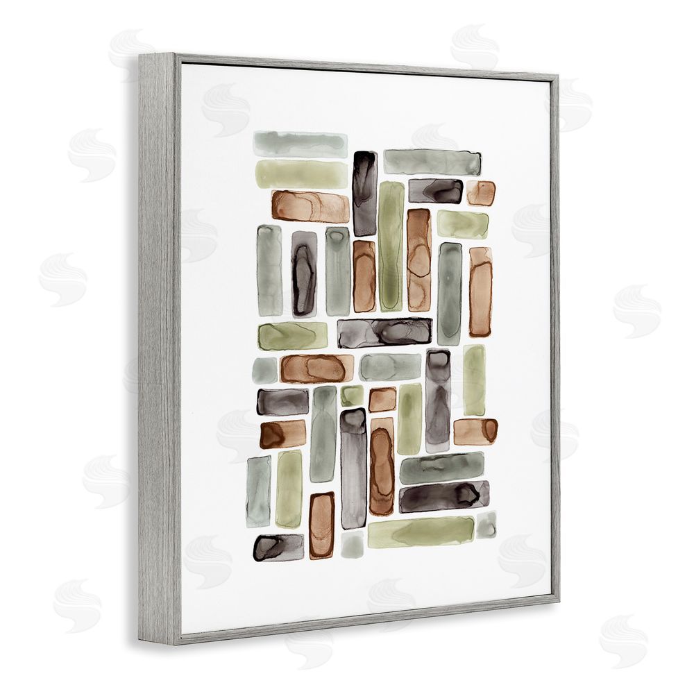 Lisa Nohren Mosaic Style Shapes Gray Framed Giclee Wall Art Print