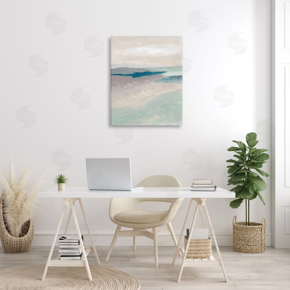 Nikita Jariwala Subtle Horizon Abstract Canvas Wall Art Print in Room