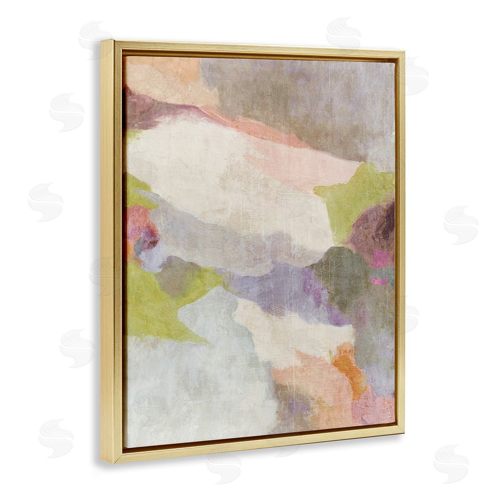 Suzanne Nicoll Subtle Fluid Abstraction Gold Floating Frame Canvas Wall Art Print