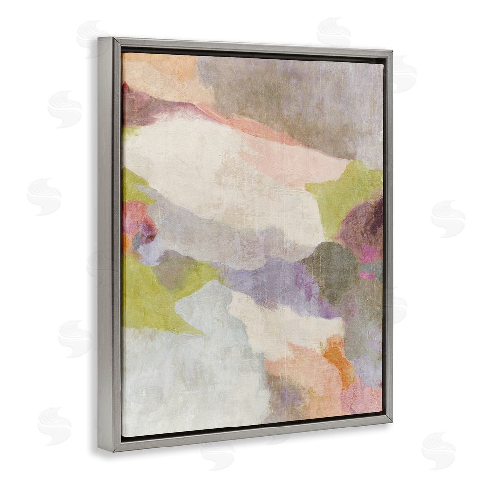 Suzanne Nicoll Subtle Fluid Abstraction Grey Floating Frame Canvas Wall Art Print