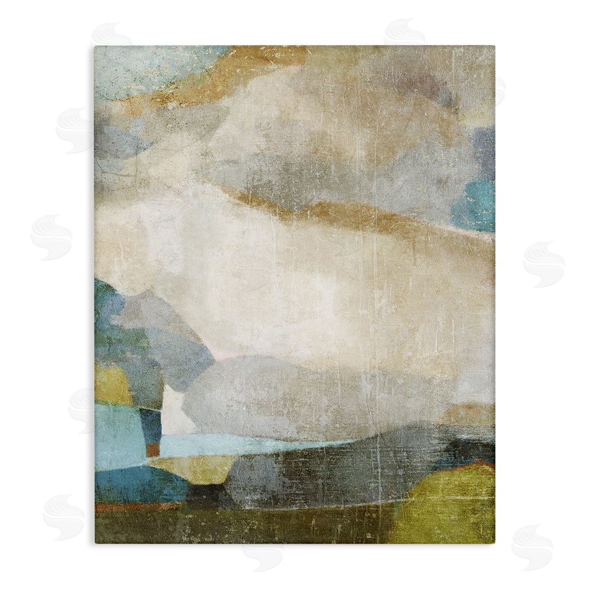 Suzanne Nicoll Blue & Neutral Abstraction Stretched Canvas Wall Art Print