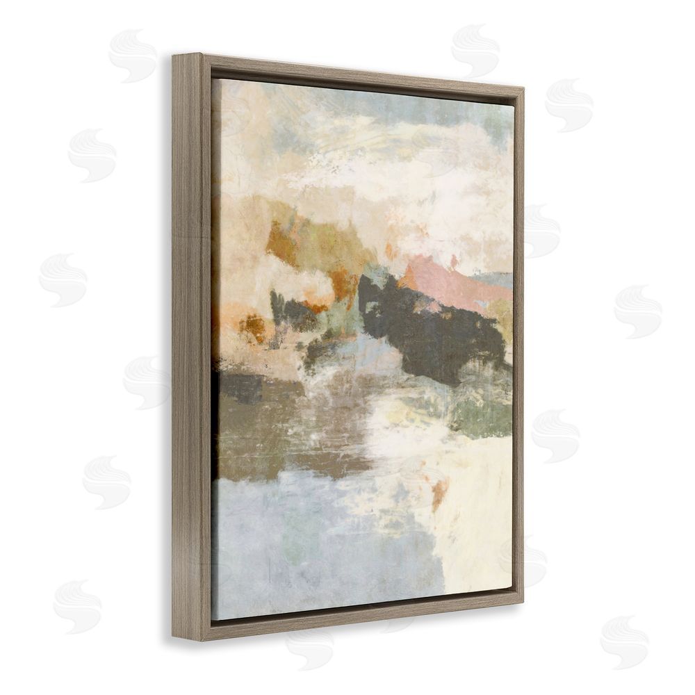 Suzanne Nicoll Abstract Rustic Painting Brown Floating Frame Canvas Wall Art Print
