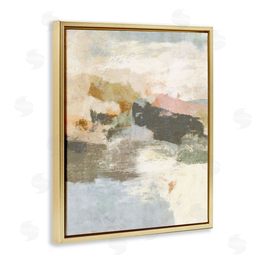 Suzanne Nicoll Abstract Rustic Painting Gold Floating Frame Canvas Wall Art Print