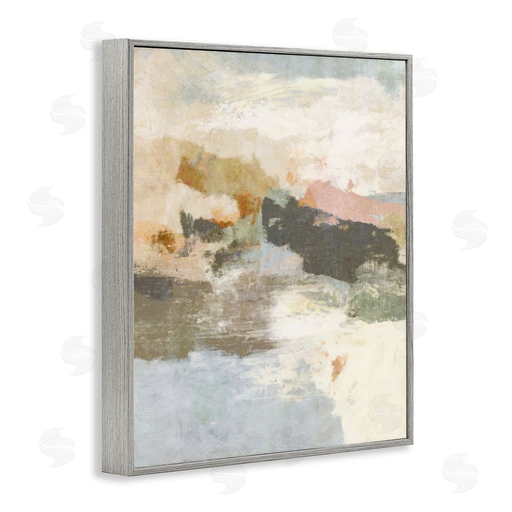 Suzanne Nicoll Abstract Rustic Painting Gray Framed Giclee Wall Art Print