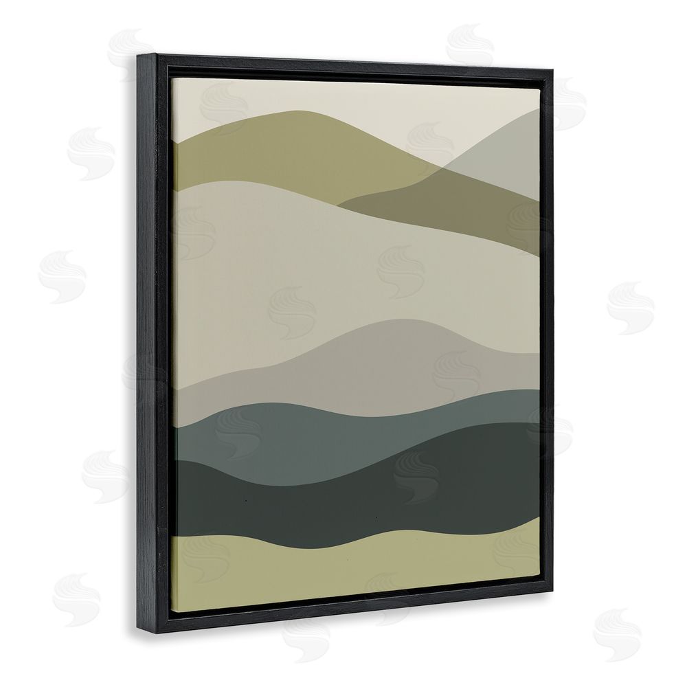 Stupell Studio Modern Countryside Hills Black Floating Frame Canvas Wall Art Print