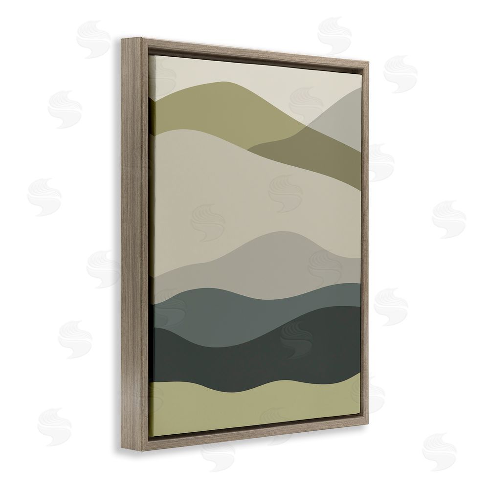 Stupell Studio Modern Countryside Hills Brown Floating Frame Canvas Wall Art Print
