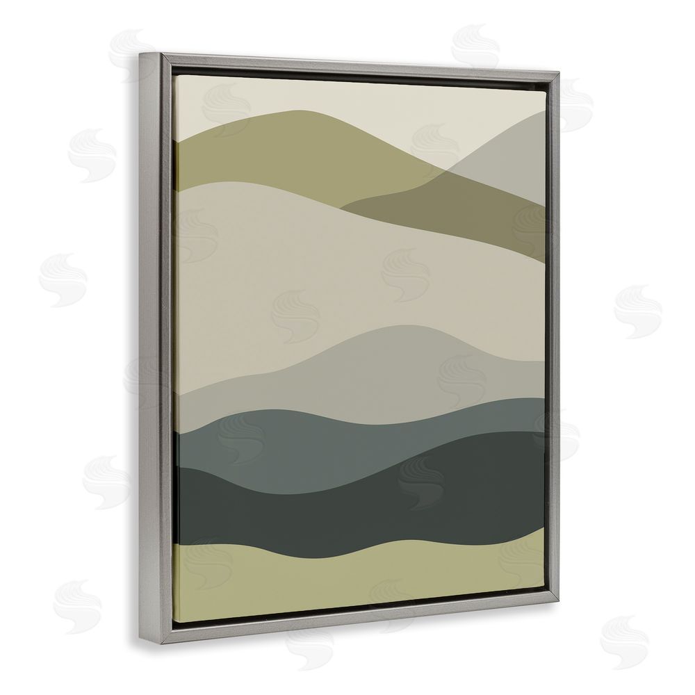 Stupell Studio Modern Countryside Hills Grey Floating Frame Canvas Wall Art Print