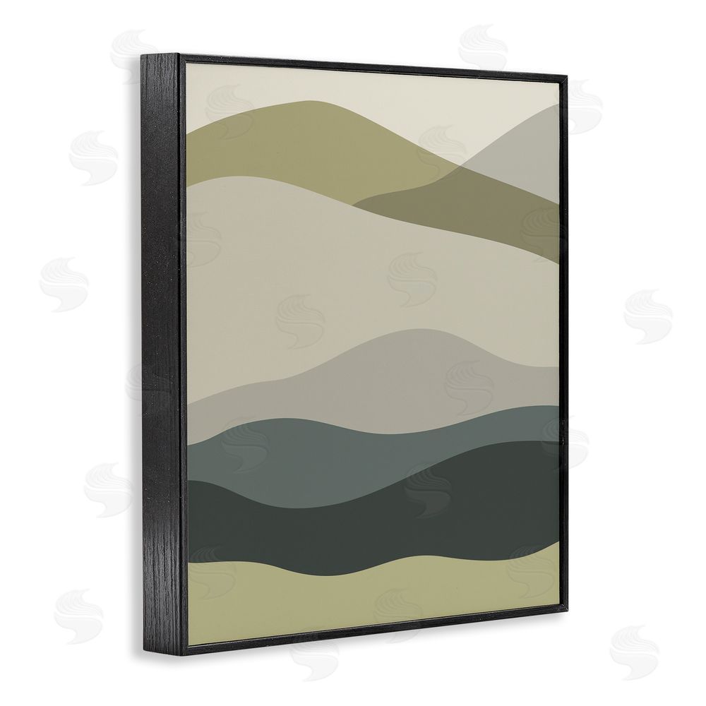 Stupell Studio Modern Countryside Hills Black Framed Giclee Wall Art Print