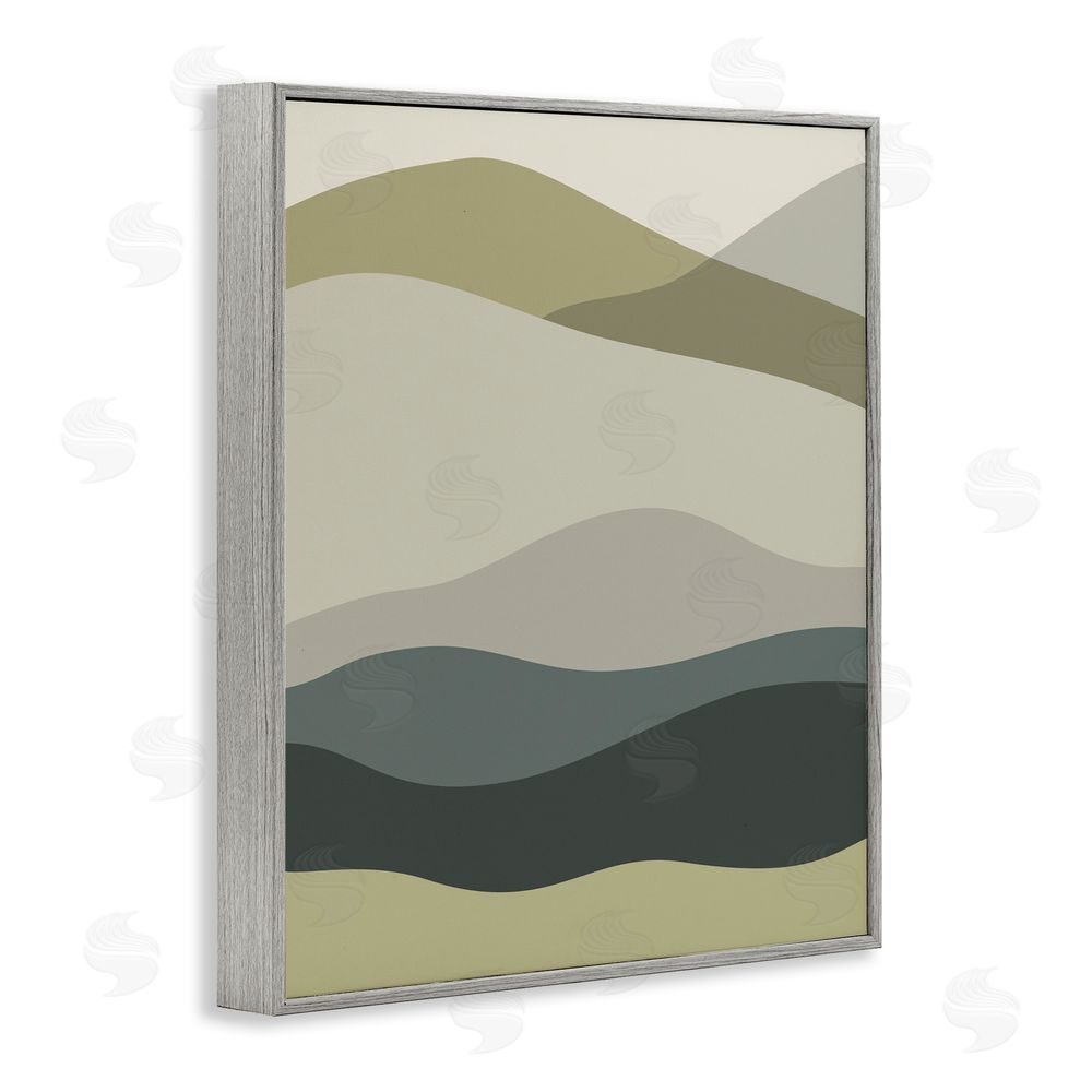 Stupell Studio Modern Countryside Hills Gray Framed Giclee Wall Art Print
