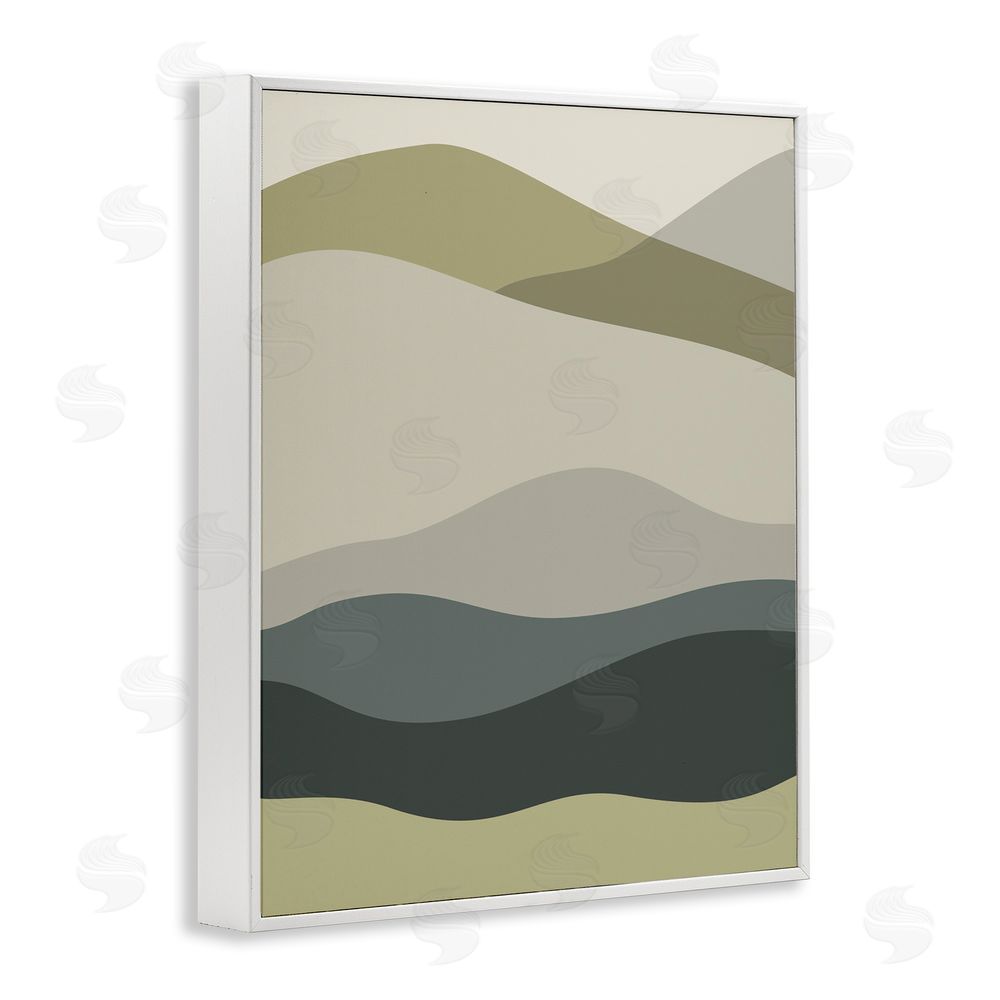 Stupell Studio Modern Countryside Hills White Framed Giclee Wall Art Print