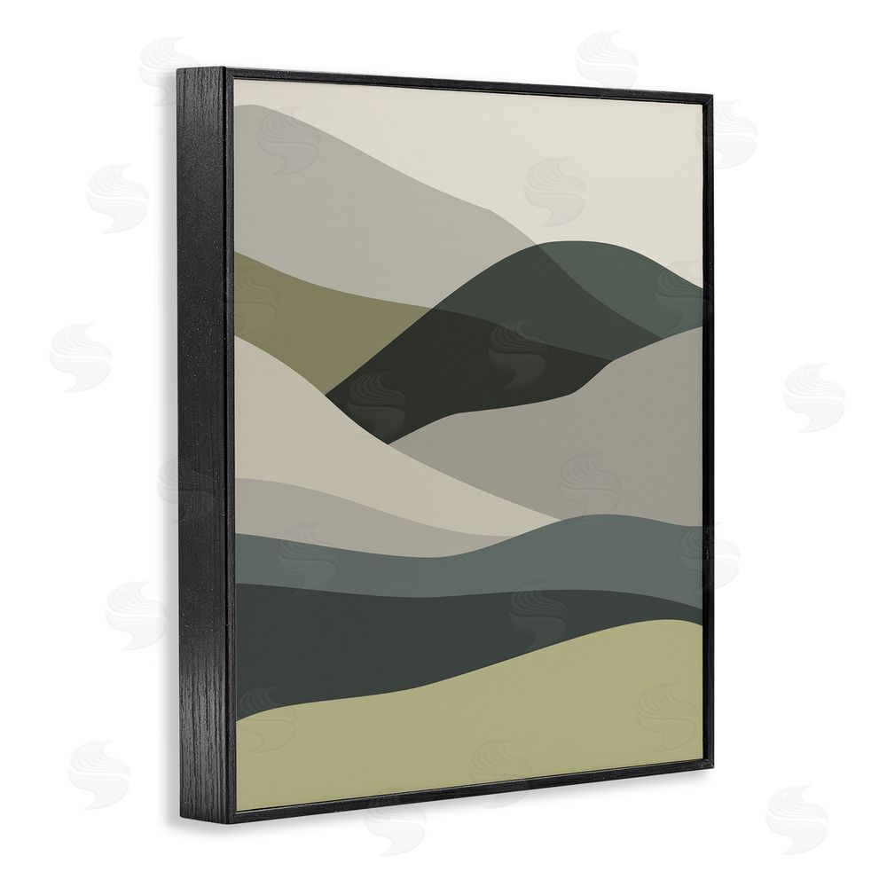 Stupell Studio Abstract Alternating Hills Black Framed Giclee Wall Art Print