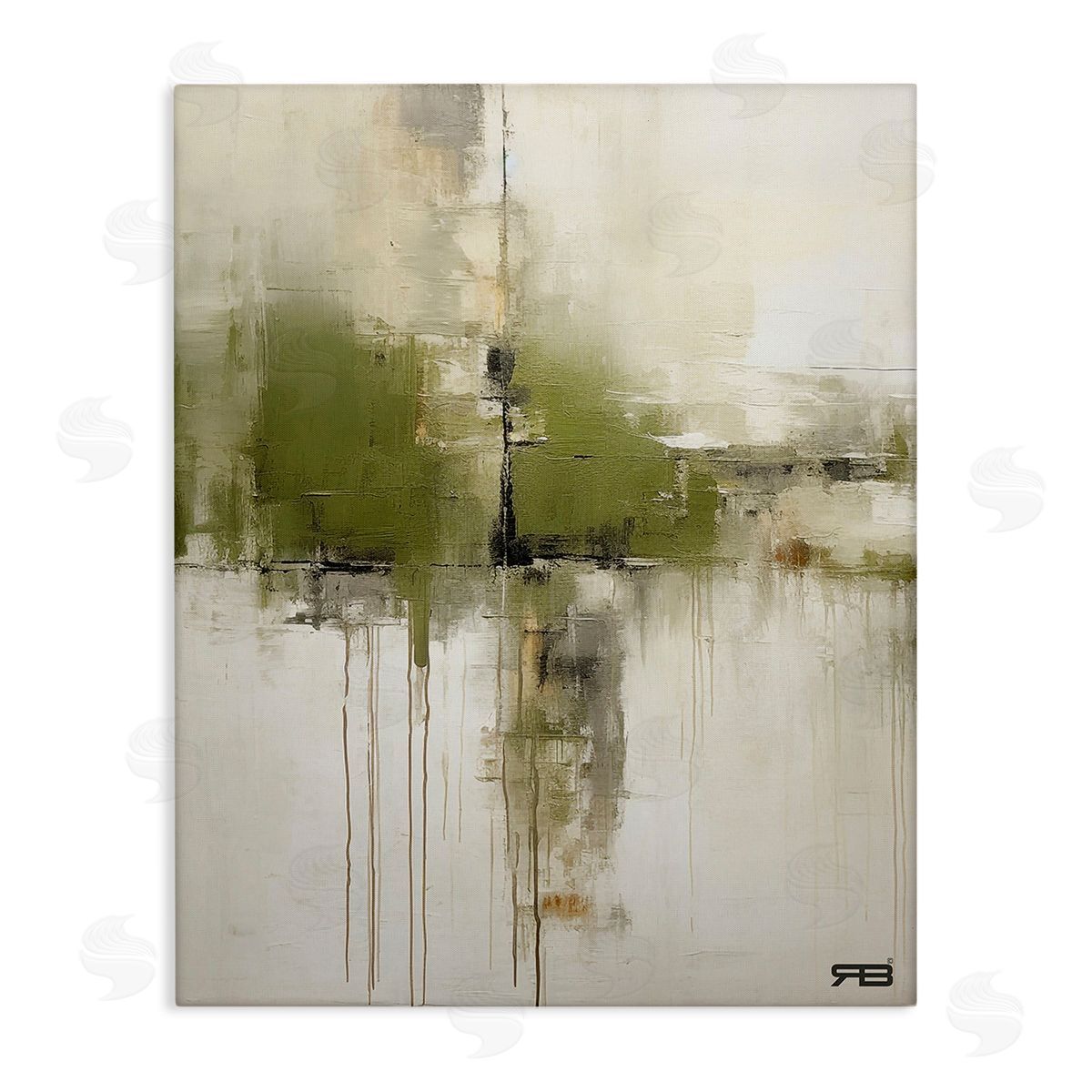 RB Modern Paint Drip Horizon Stretched Canvas Wall Art Print