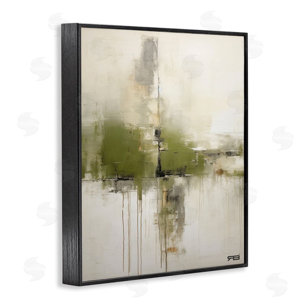 RB Modern Paint Drip Horizon Black Framed Giclee Wall Art Print