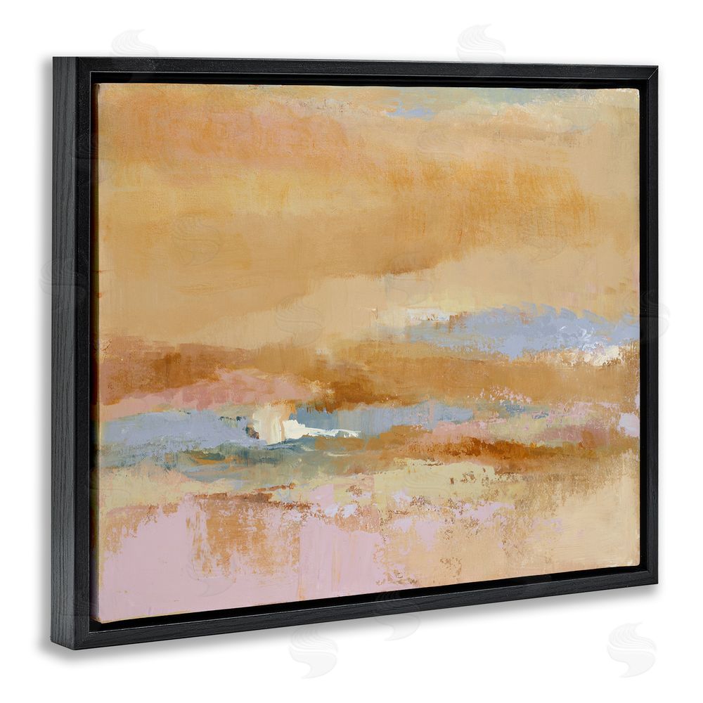 Lanie Loreth Rustic Tan Abstraction Black Floating Frame Canvas Wall Art Print