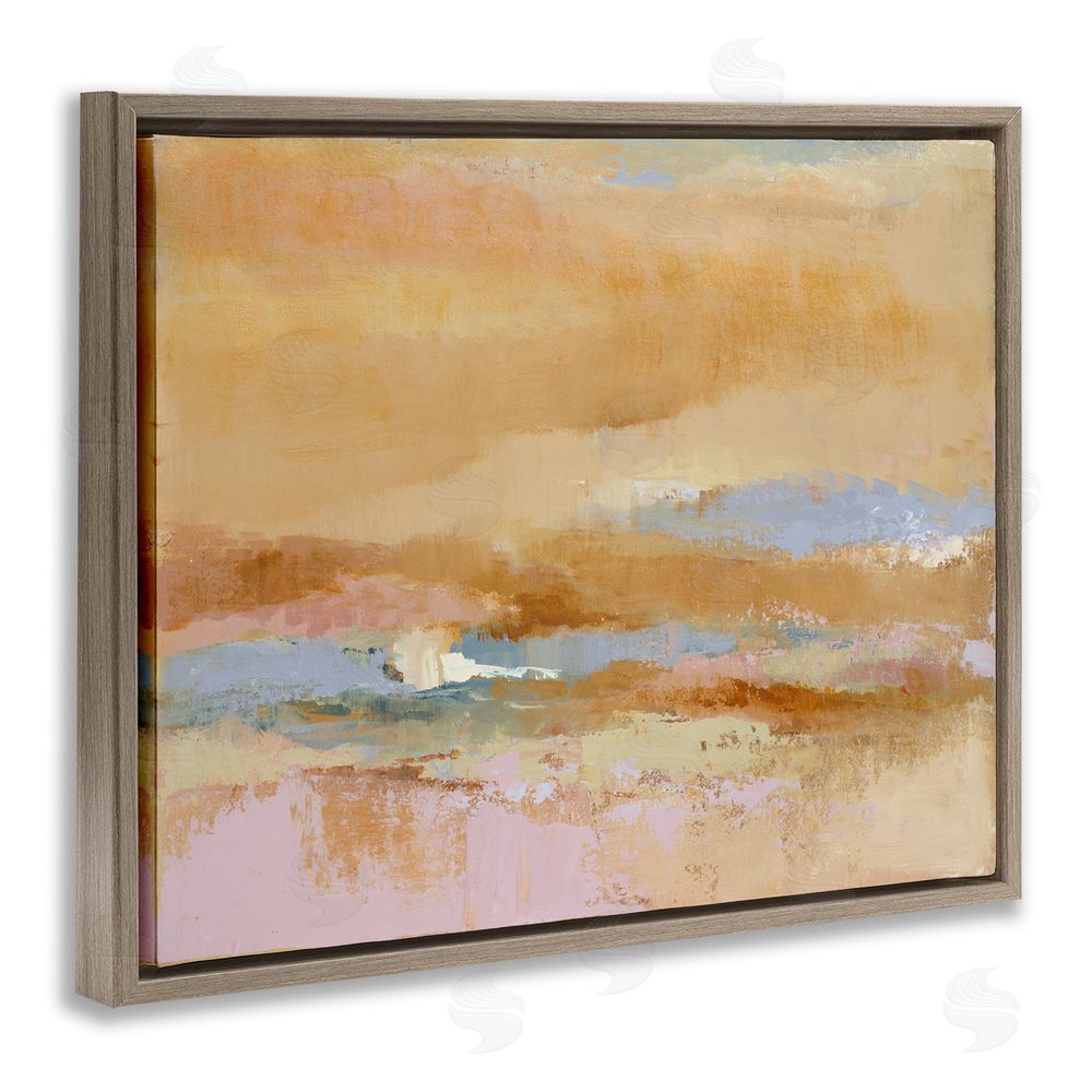 Lanie Loreth Rustic Tan Abstraction Brown Floating Frame Canvas Wall Art Print