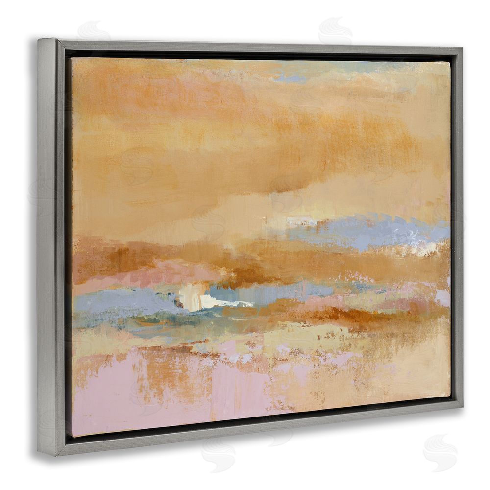 Lanie Loreth Rustic Tan Abstraction Grey Floating Frame Canvas Wall Art Print