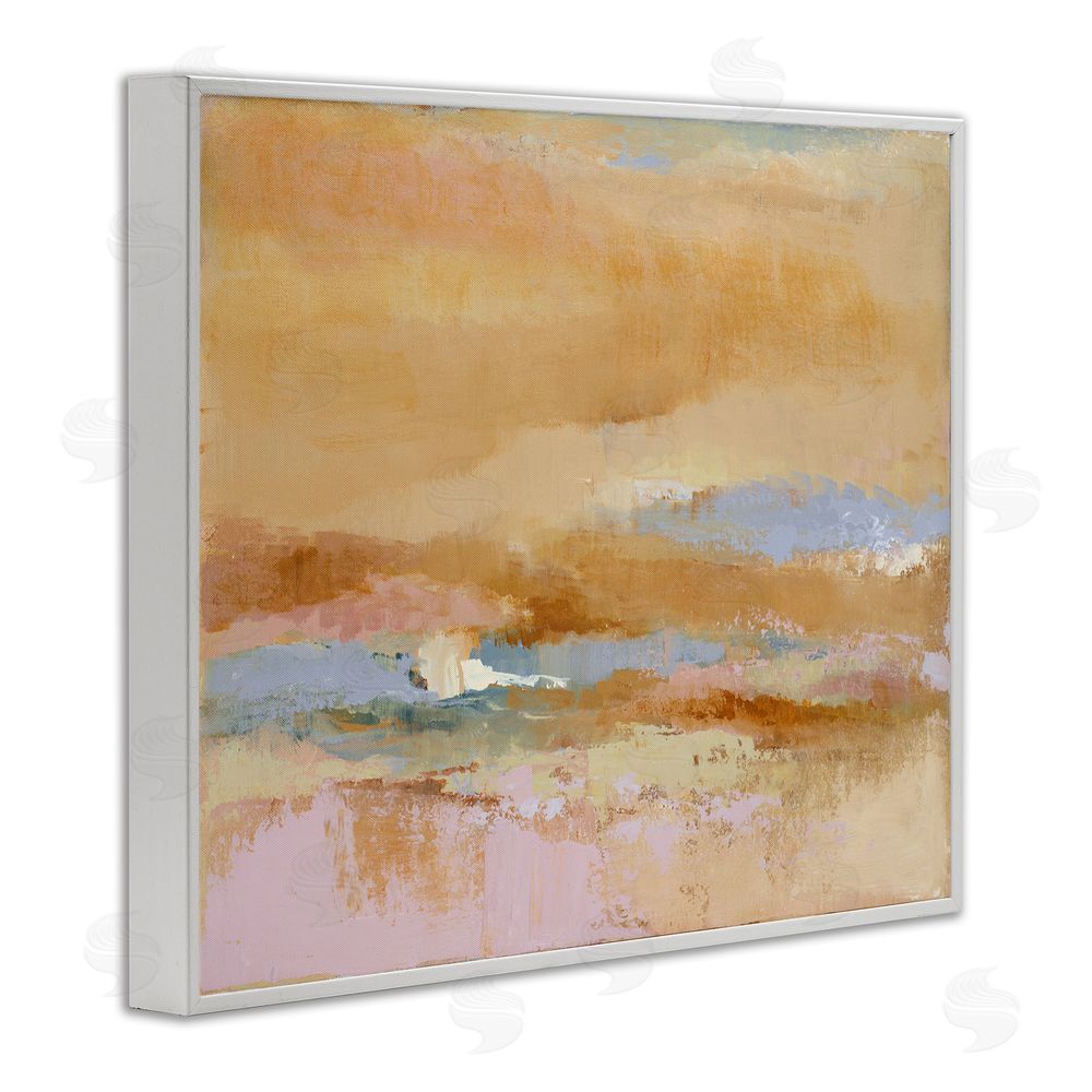 Lanie Loreth Rustic Tan Abstraction White Framed Giclee Wall Art Print