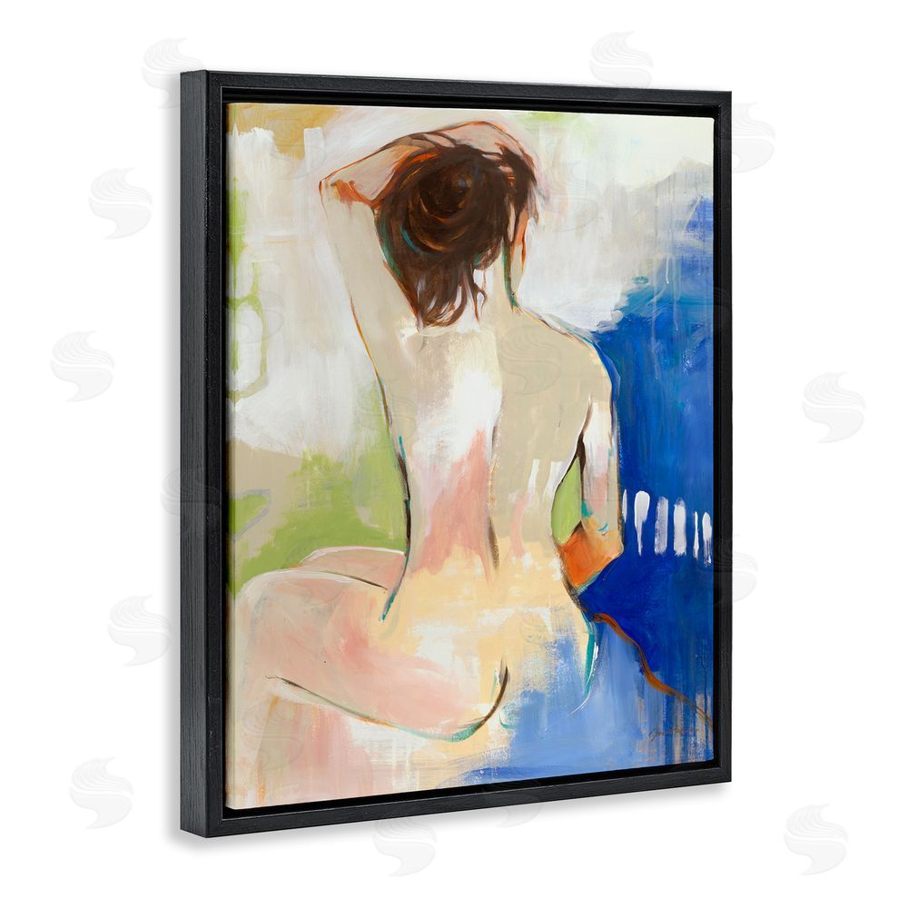 Liz Jardine Modern Nude Figure Black Floating Frame Canvas Wall Art Print