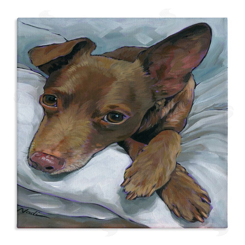 Nadi Spencer Resting Dog Portrait Stretched Canvas Wall Art Print