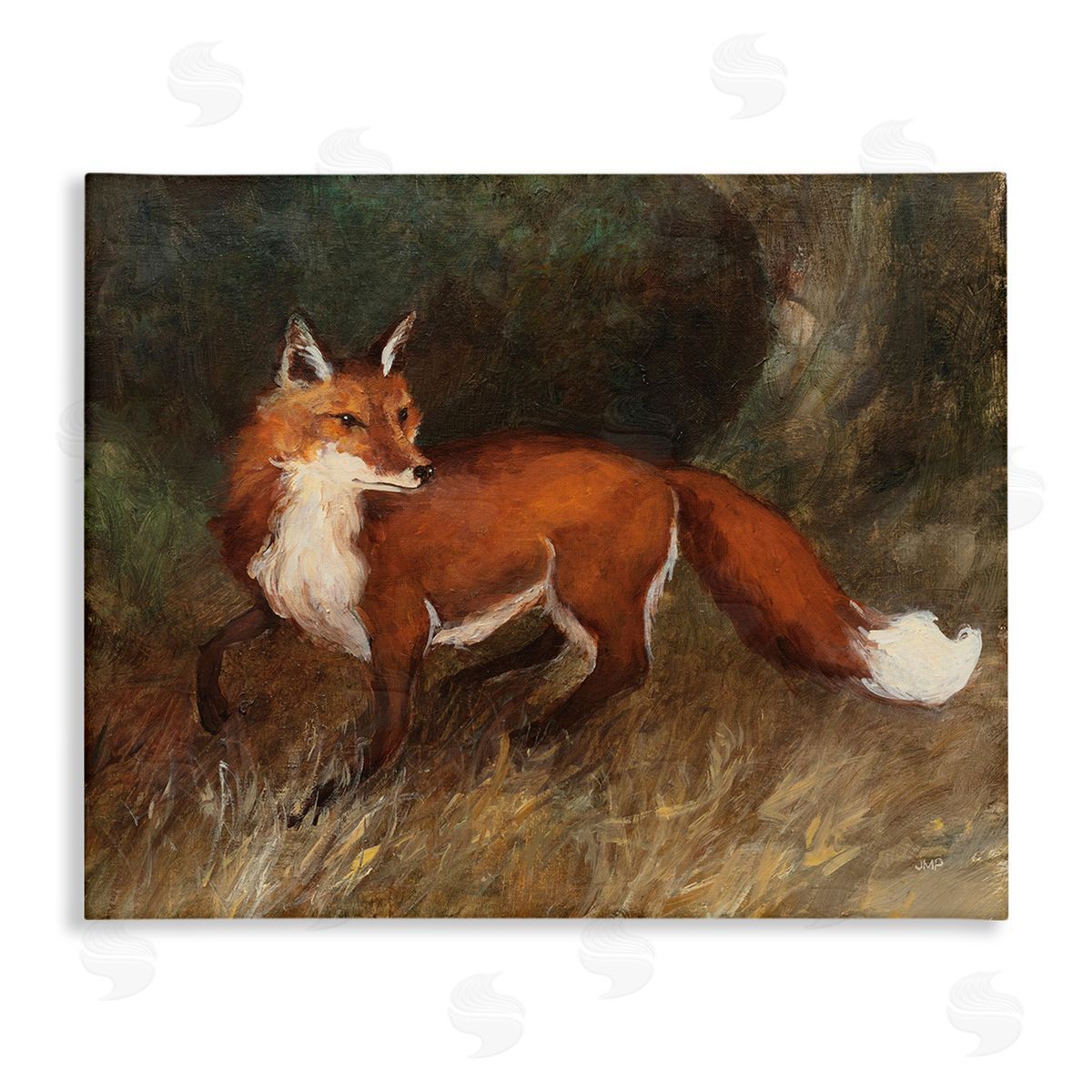 Julia Purinton Wild Fox in Forest Stretched Canvas Wall Art Print