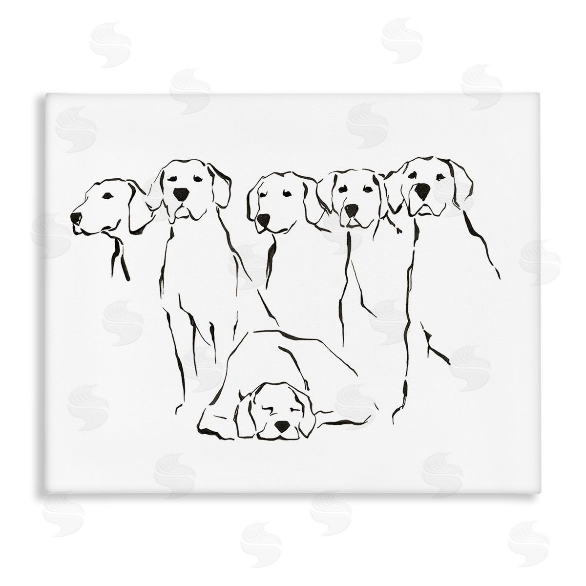 Ethan Harper Minimal Dogs Doodle Stretched Canvas Wall Art Print