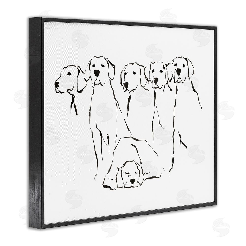 Ethan Harper Minimal Dogs Doodle Black Framed Giclee Wall Art Print