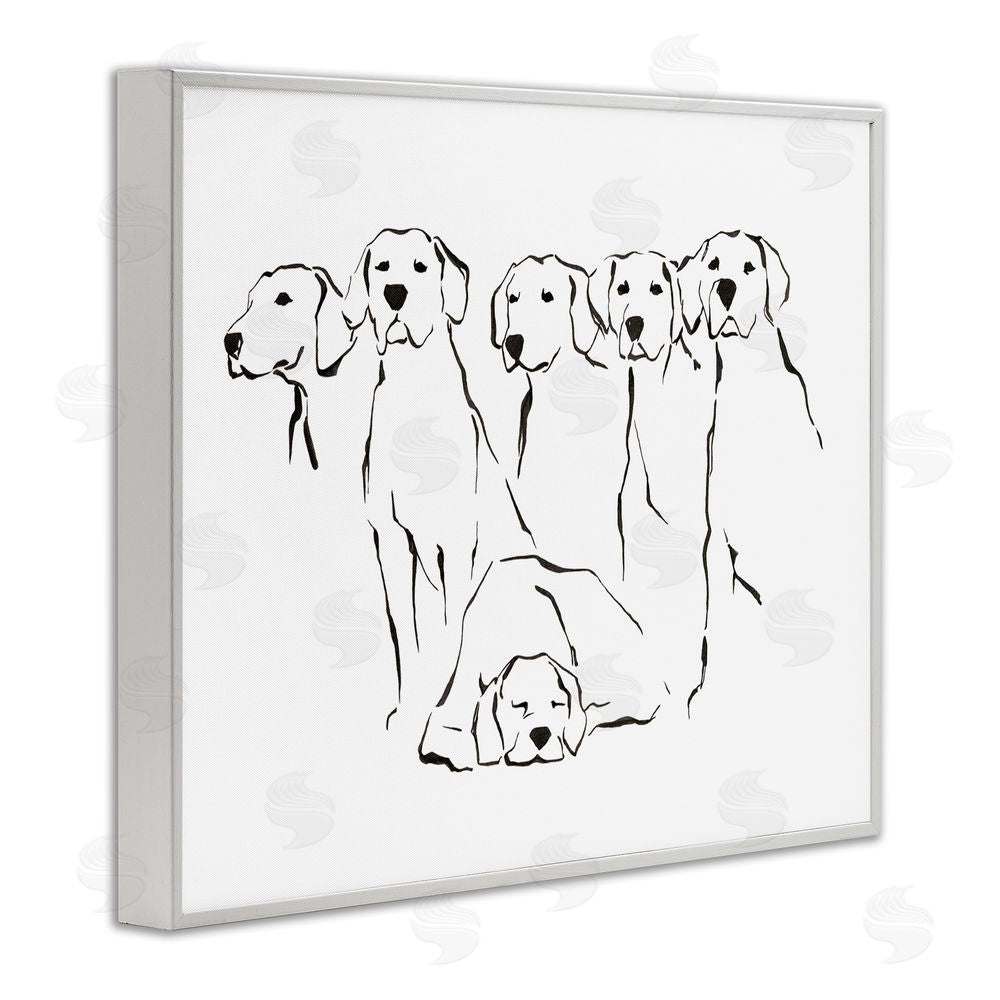 Ethan Harper Minimal Dogs Doodle White Framed Giclee Wall Art Print