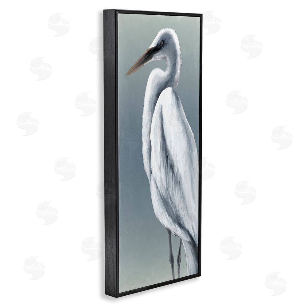 Grace Popp Traditional Egret Bird Black Framed Giclee Wall Art Print