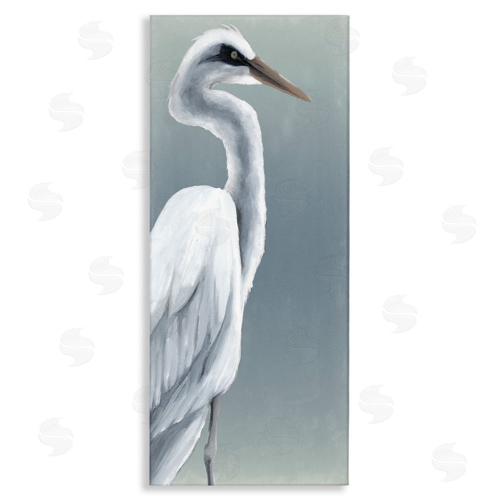 Grace Popp White Heron Portrait Stretched Canvas Wall Art Print