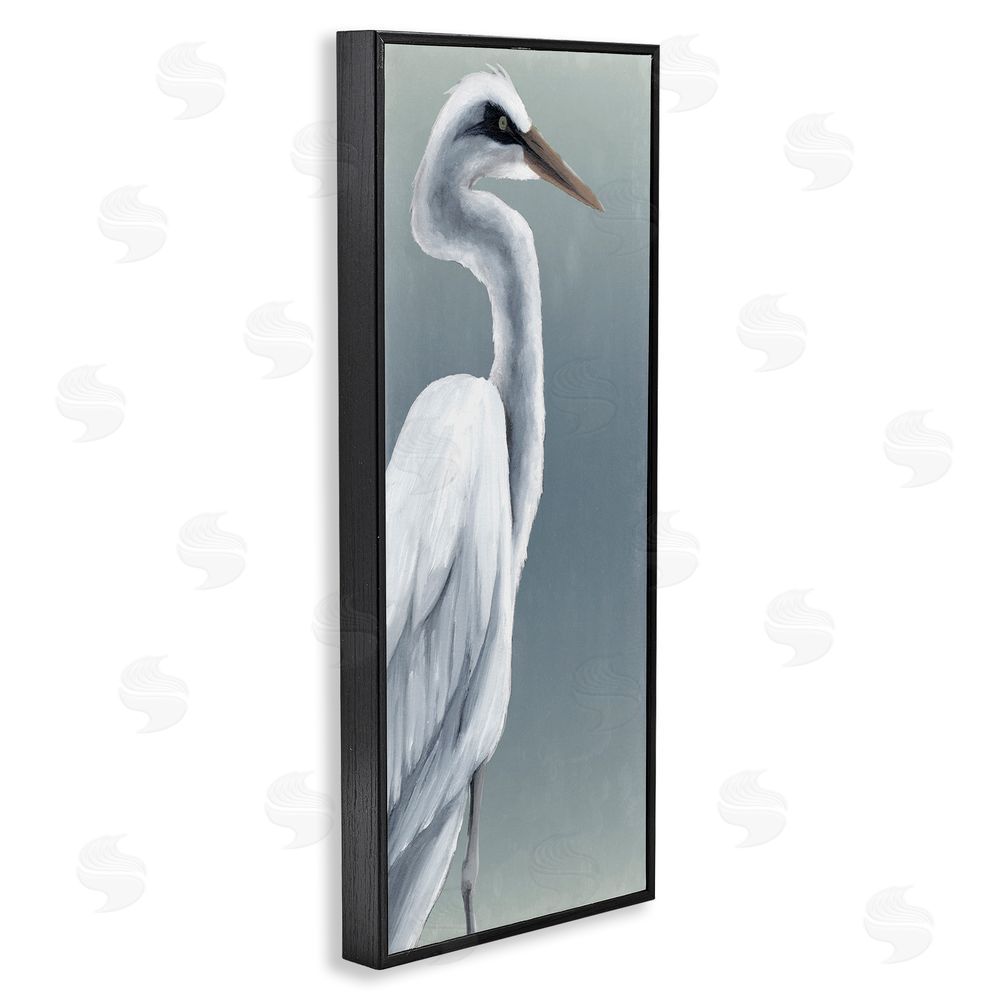 Grace Popp White Heron Portrait Black Framed Giclee Wall Art Print