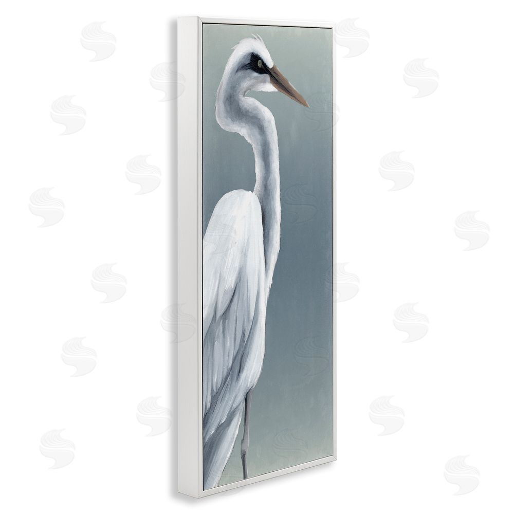 Grace Popp White Heron Portrait White Framed Giclee Wall Art Print