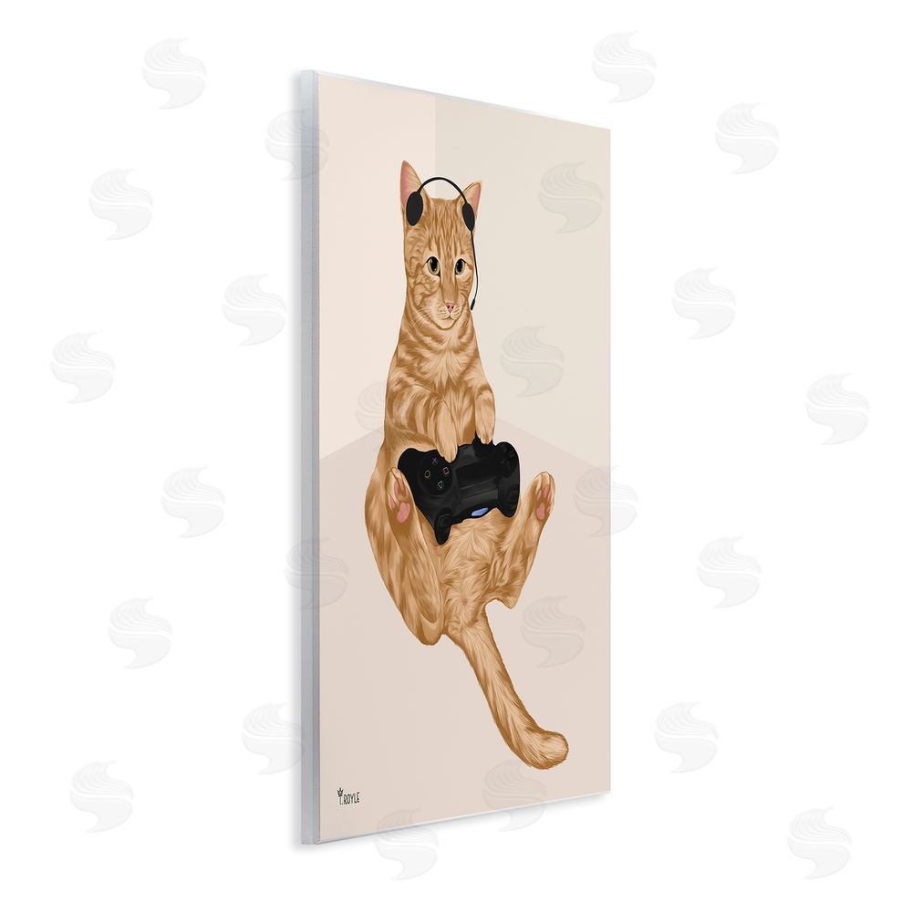 Tara Royle Gamer Tabby Cat Wall Plaque Art Print