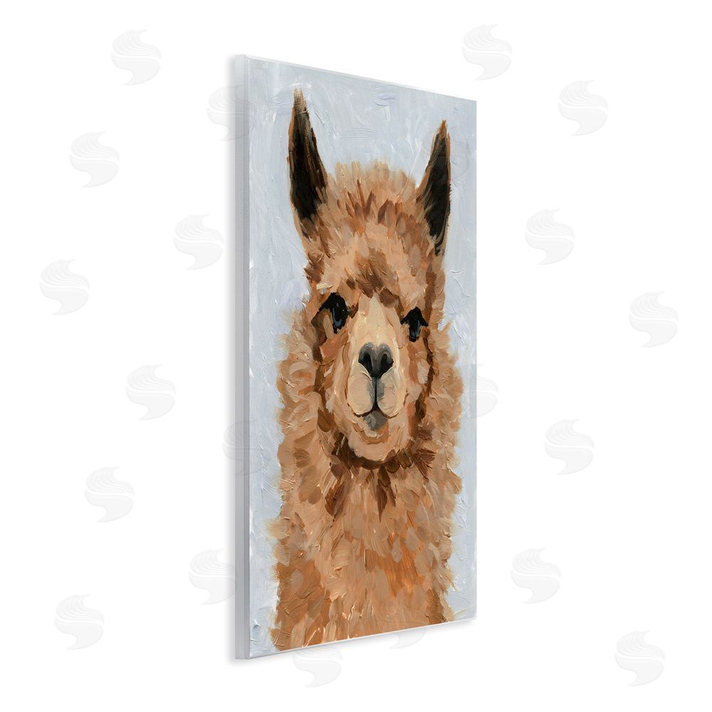 Victoria Barnes Fuzzy Llama Painting Wall Plaque Art Print