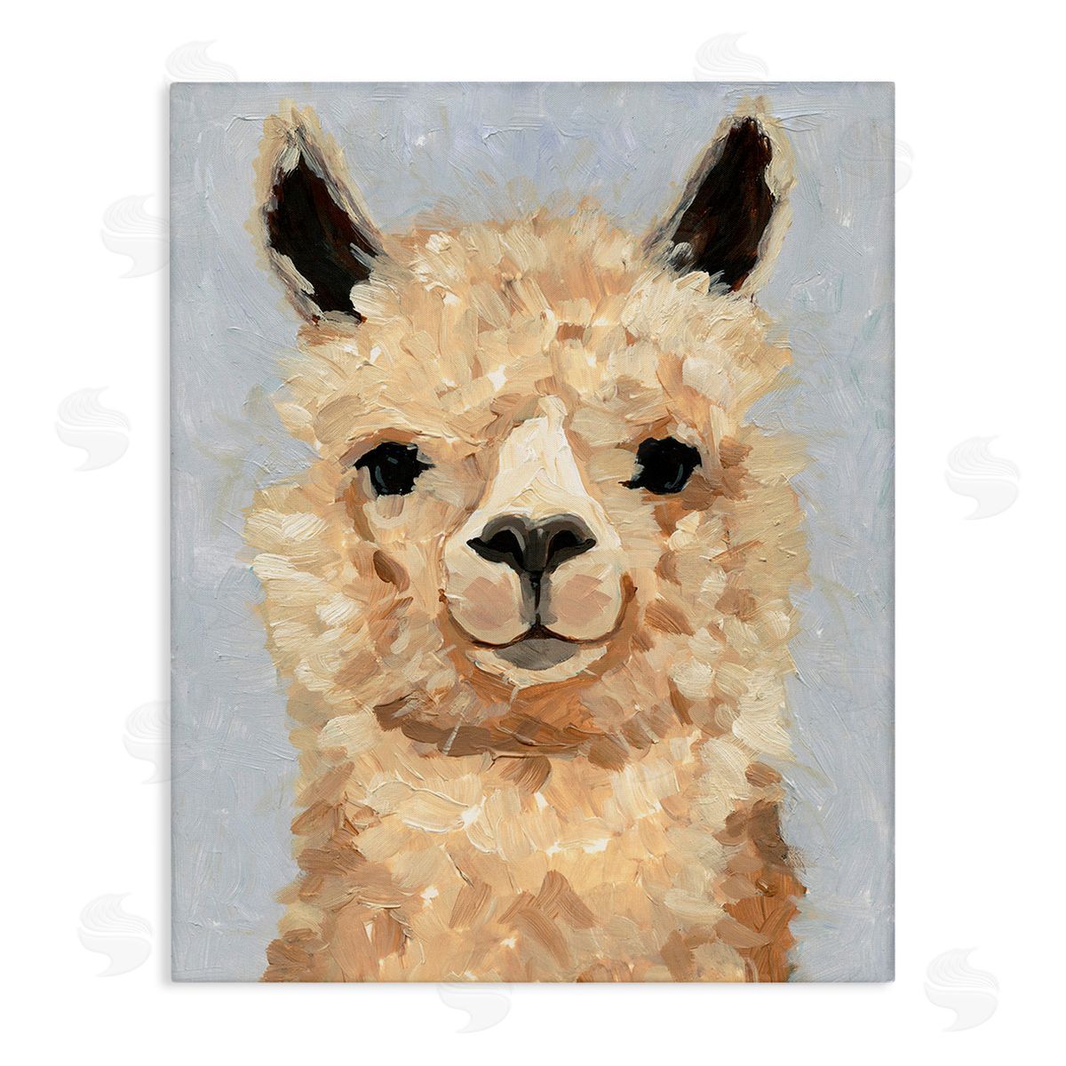Victoria Barnes Fuzzy Alpaca Painting Stretched Canvas Wall Art Print