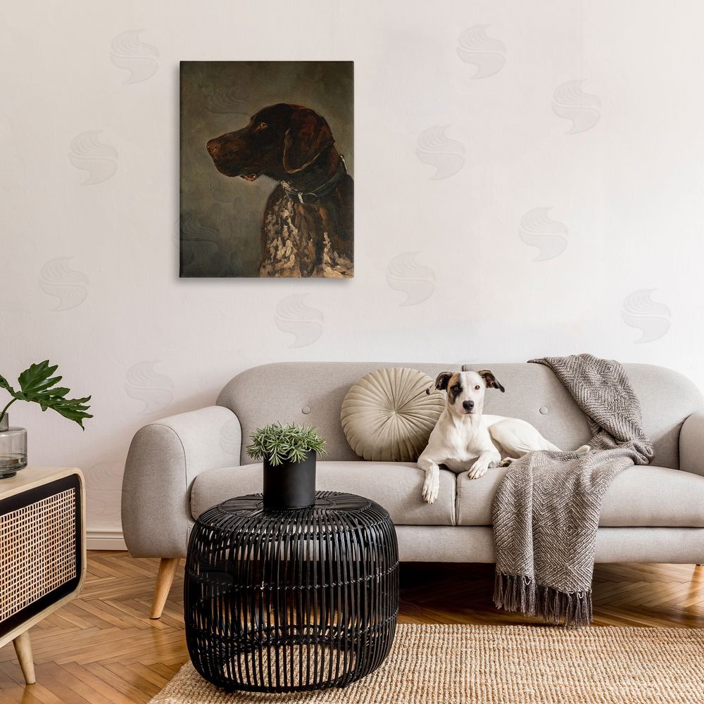 Marian Parsons Traditional Pointer Dog Portrait Canvas Wall Art Print in Room