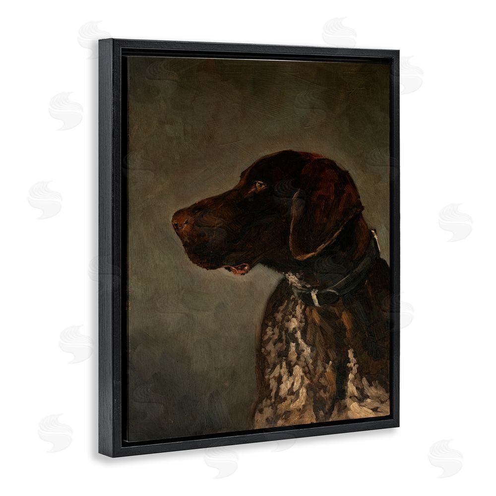 Marian Parsons Traditional Pointer Dog Portrait Black Floating Frame Canvas Wall Art Print