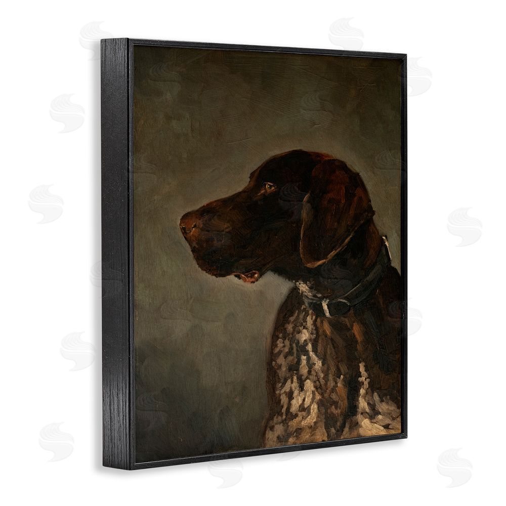 Marian Parsons Traditional Pointer Dog Portrait Black Framed Giclee Wall Art Print