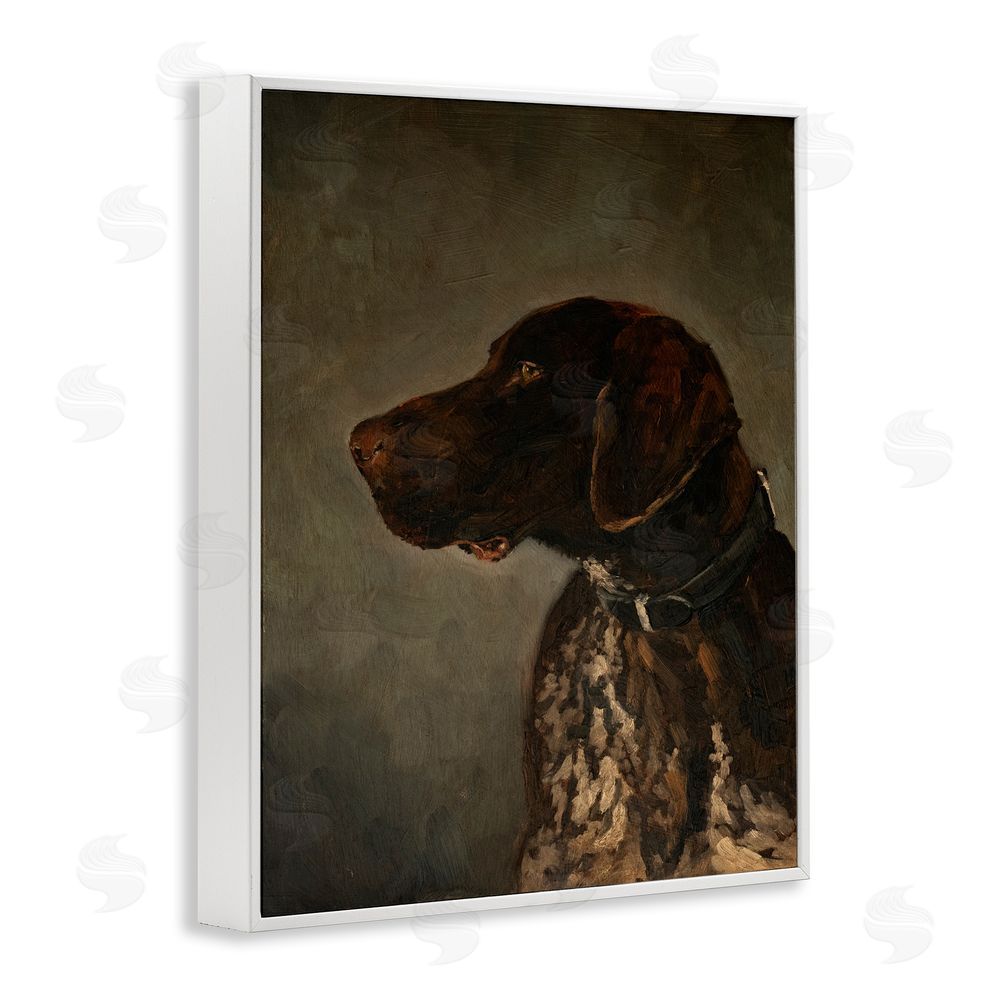 Marian Parsons Traditional Pointer Dog Portrait White Framed Giclee Wall Art Print