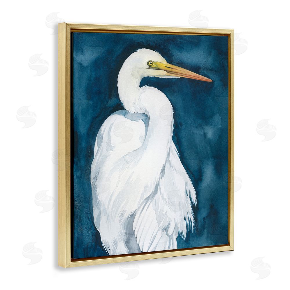 Grace Popp Sea Bird Portrait Gold Floating Frame Canvas Wall Art Print
