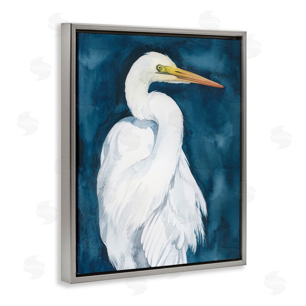 Grace Popp Sea Bird Portrait Grey Floating Frame Canvas Wall Art Print