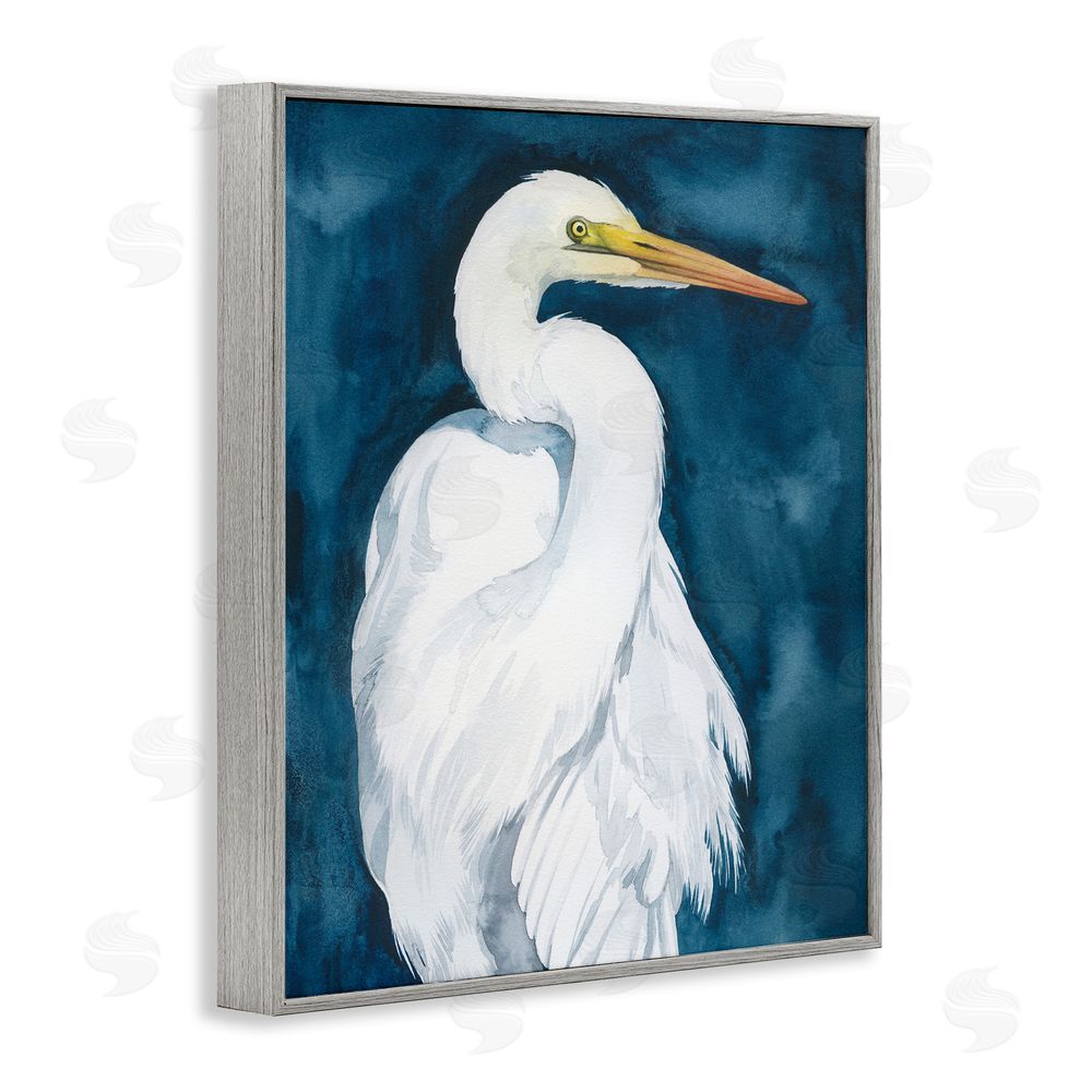 Grace Popp Sea Bird Portrait Gray Framed Giclee Wall Art Print