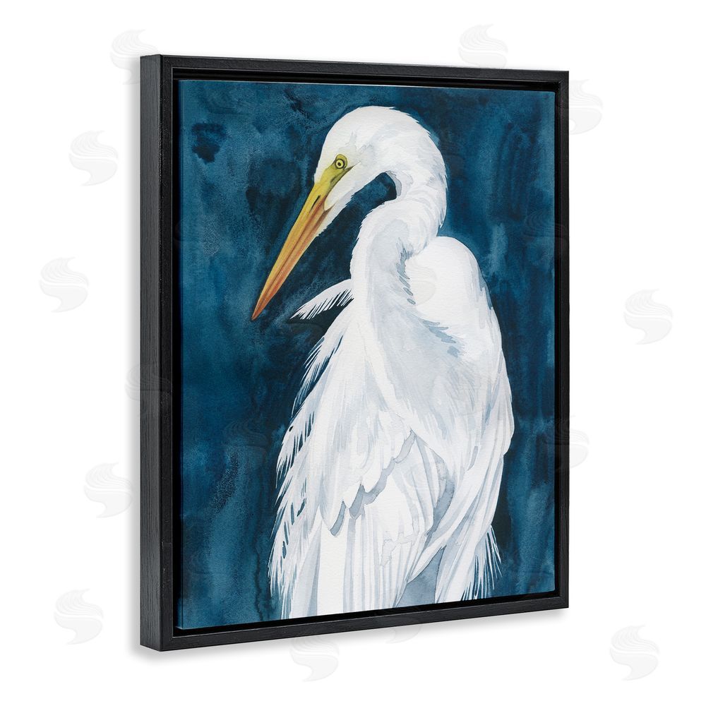 Grace Popp Nautical Bird Portrait Black Floating Frame Canvas Wall Art Print