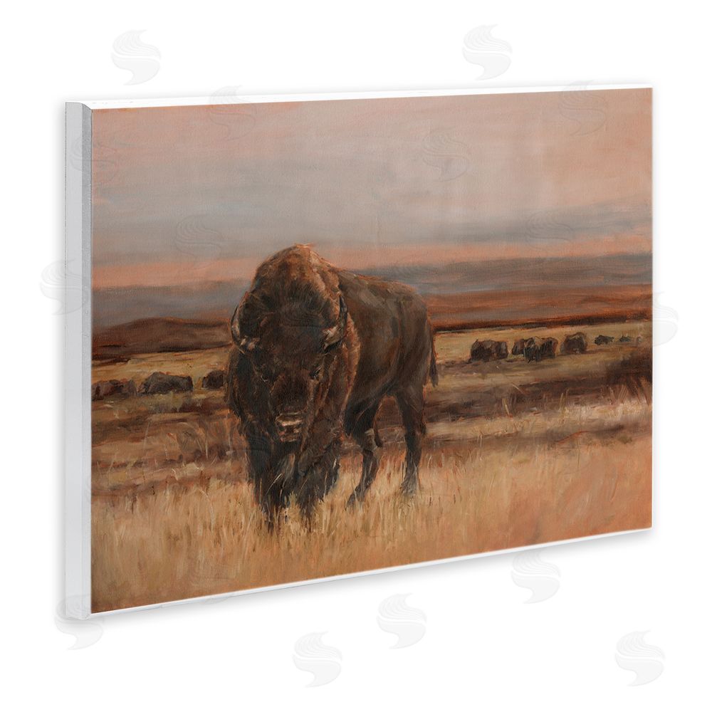 Ethan Harper Traditional Bison Landscape Wall Plaque Art Print