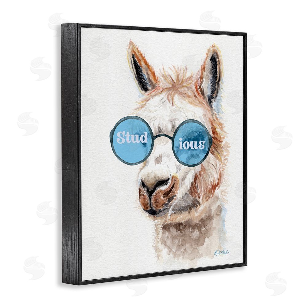 Jennifer Redstreake Stud-ious Funny Llama Black Framed Giclee Wall Art Print