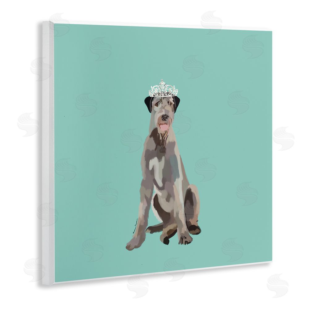 Amelia Noyes Regal Dog in Crown Wooden Wall Plaque Art Print