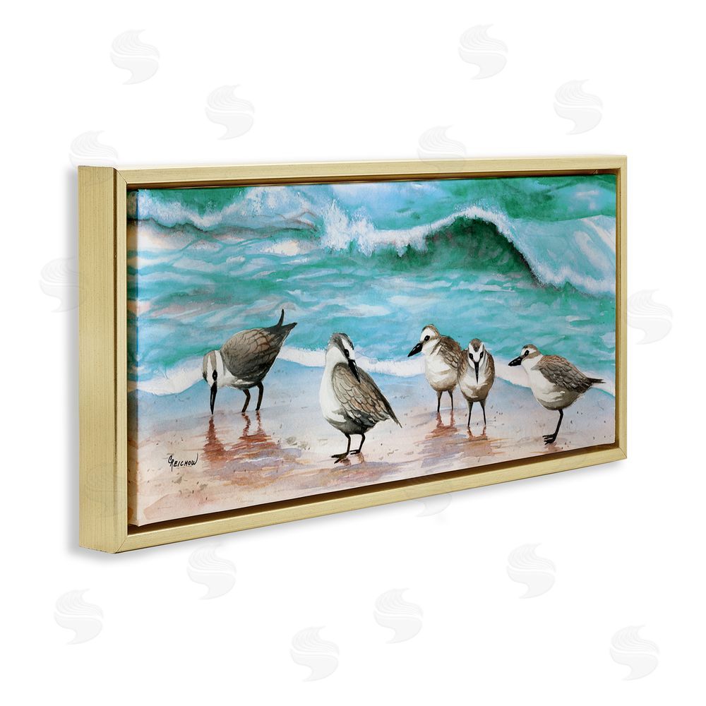 Christine Reichow Sandpipers Along Beach Shore