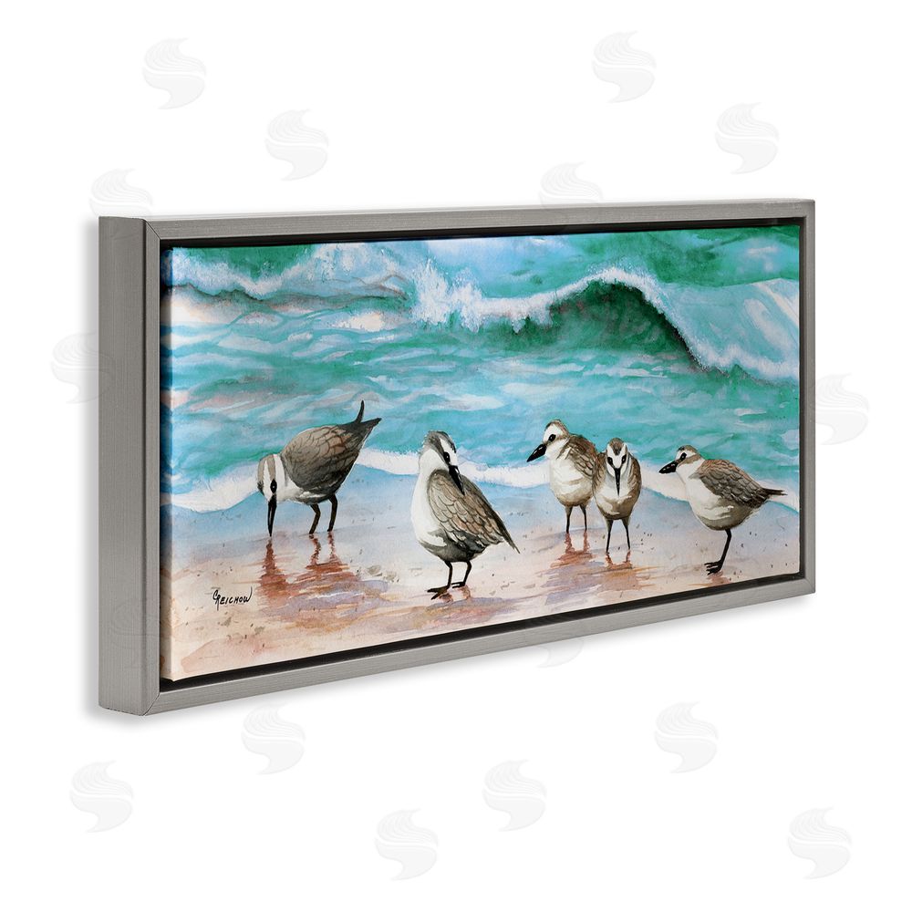 Christine Reichow Sandpipers Along Beach Shore