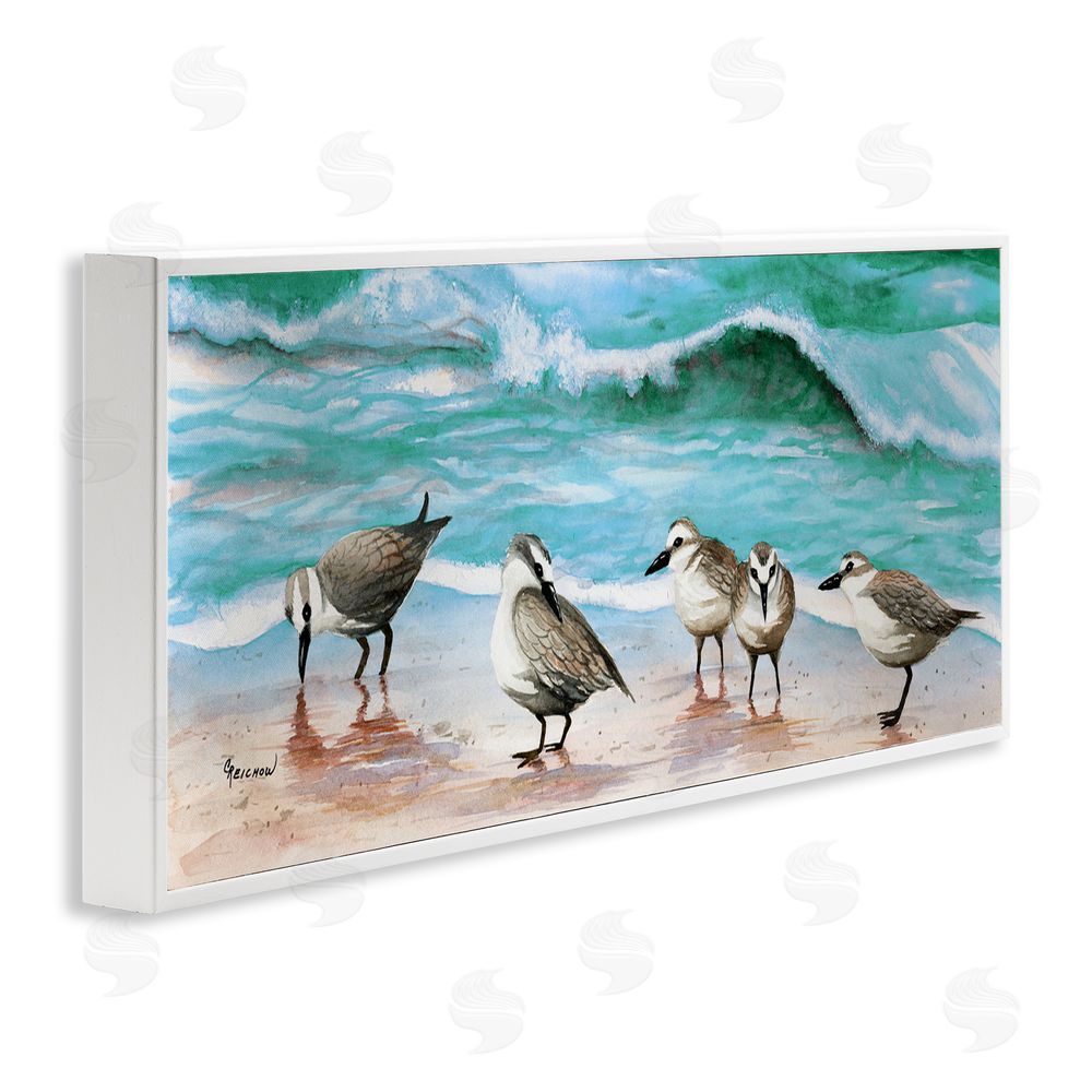 Christine Reichow Sandpipers Along Beach Shore