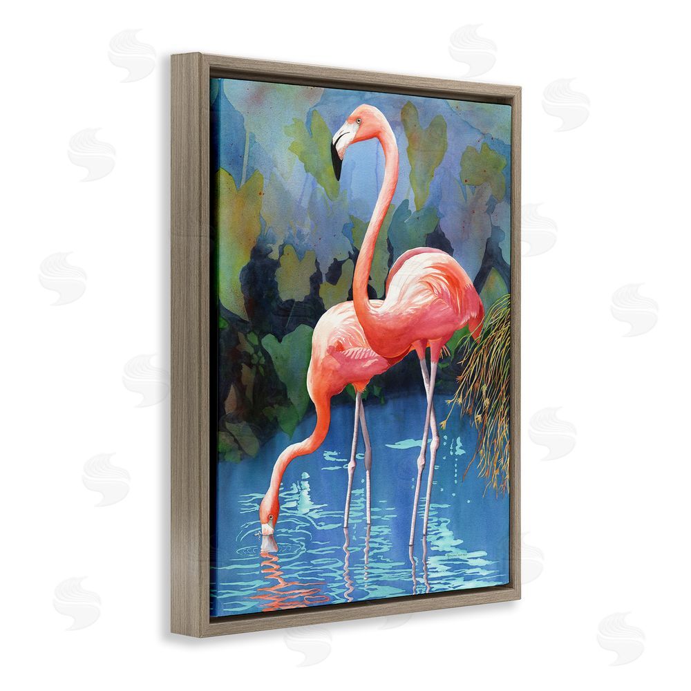 Christine Reichow Flamingos in Lush Pond